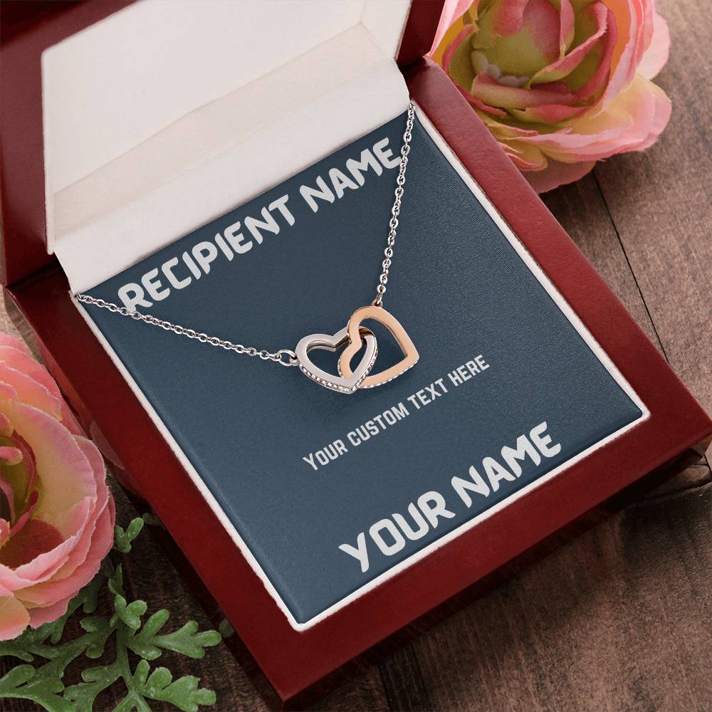 Interlocked Hearts With Custom Message Interlocking Hearts Necklace