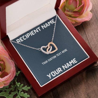 Interlocked Hearts With Custom Message Interlocking Hearts Necklace