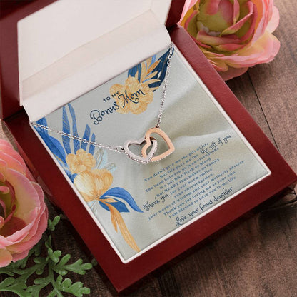 To Bonus Mom Interlock Heart Necklace Interlocking Hearts Necklace
