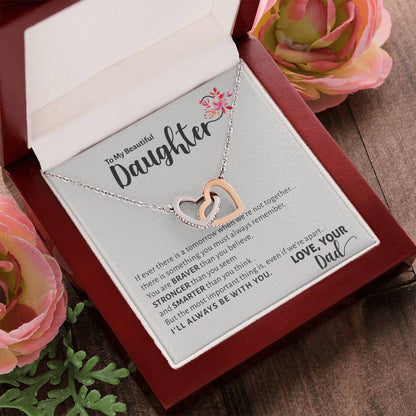 To My Beautiful Daughter - I'Ll Always Be With You Interlocking Hearts Necklace