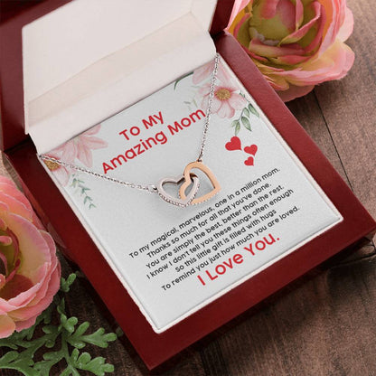 Gift For Mom - Interlocking Hearts Necklace