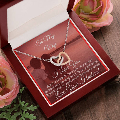To My Lovely Wife - The Beautiful Interlocking Hearts Necklace