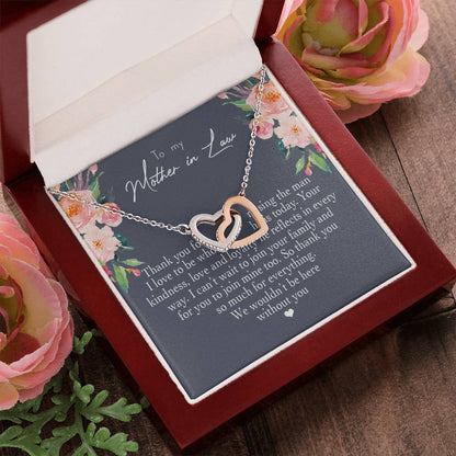 To My Mother In Law Thank You For Raising The Man I Love Heart Necklace Interlocking Hearts Necklace