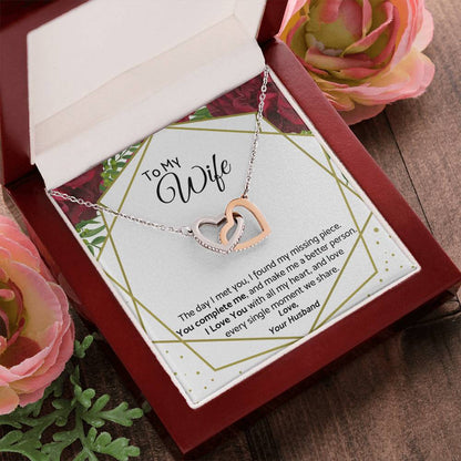 To My Wife - Premium Necklace Interlocking Hearts Necklace