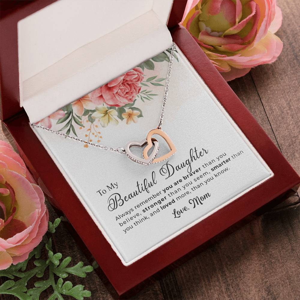 Best Gift For Daughter From Mom - Interlocking Hearts Necklace