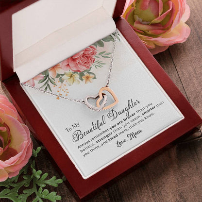 Best Gift For Daughter From Mom - Interlocking Hearts Necklace