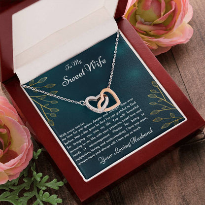 Gift For Wife With Every Sunrise Interlocking Hearts Necklace