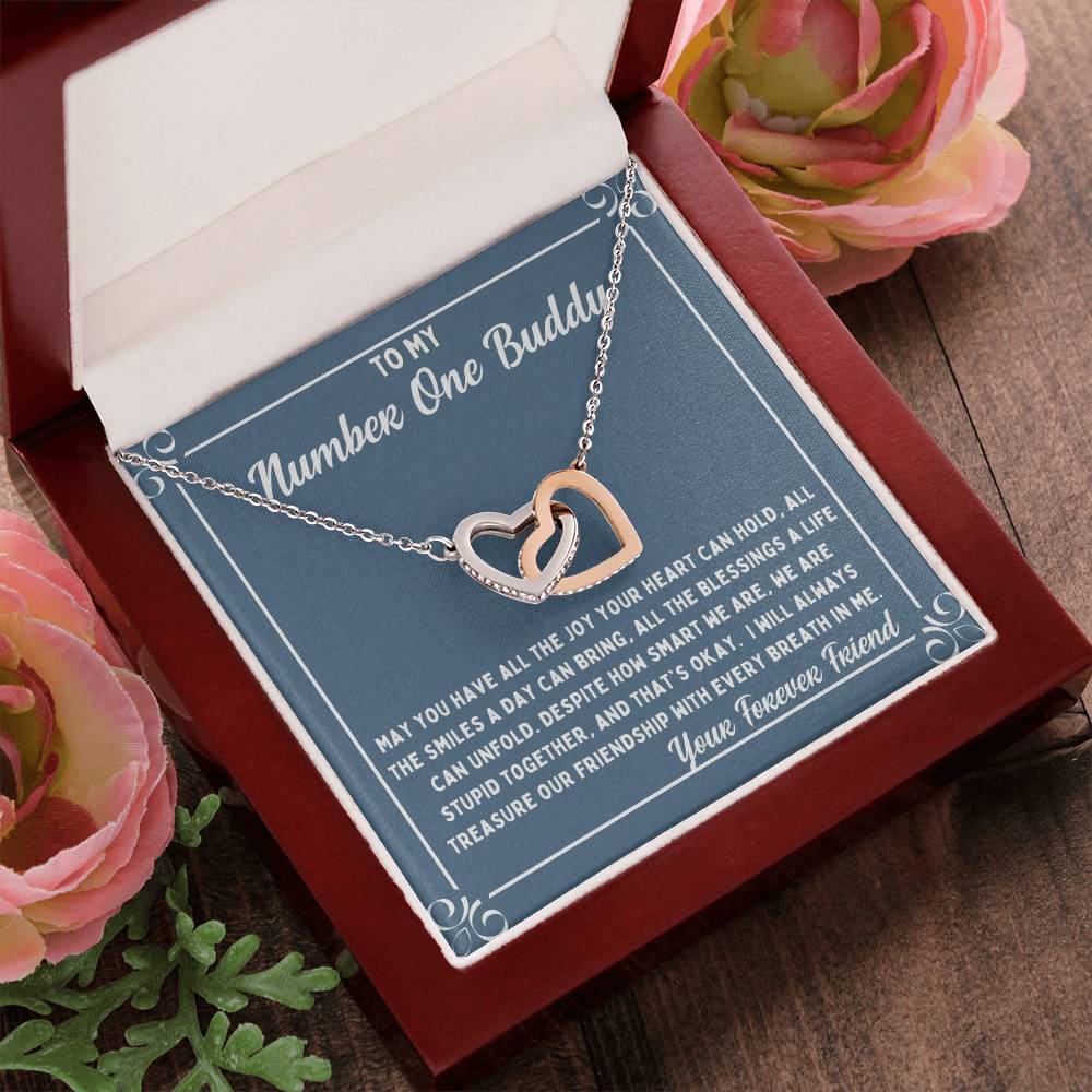 Buddy Treasure Our Friendship Interlocking Hearts Necklace
