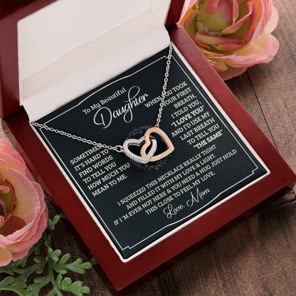 To My Beautiful Daughter - Interlocking Heart Necklace Interlocking Hearts Necklace