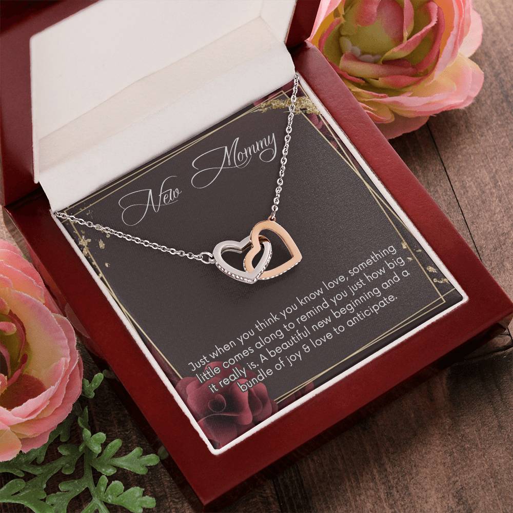 New Mommy Necklace New Mom Interlocking Hearts Necklace New Mom Necklace Personalized Pregnancynecklacemama To Be Necklacenew Mother