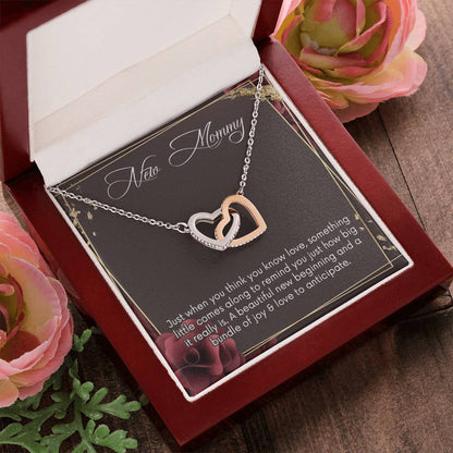 New Mommy Necklace New Mom Interlocking Hearts Necklace New Mom Necklace Personalized Pregnancynecklacemama To Be Necklacenew Mother