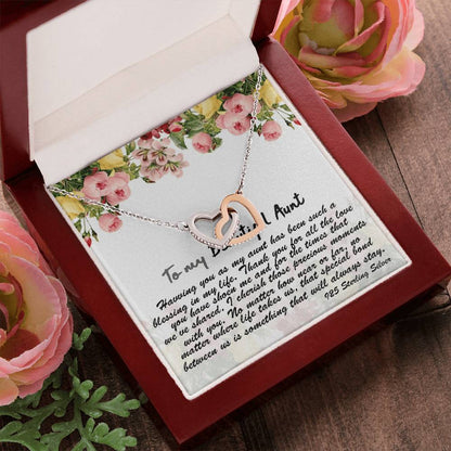 To My Beautiful Aunt Gift Necklace With Thoughtful Card Aunt Necklace Aunt Jewelry Aunt Appreciation Birthday Gift For Aunt Auntie Gift Interlocking Hearts Necklace