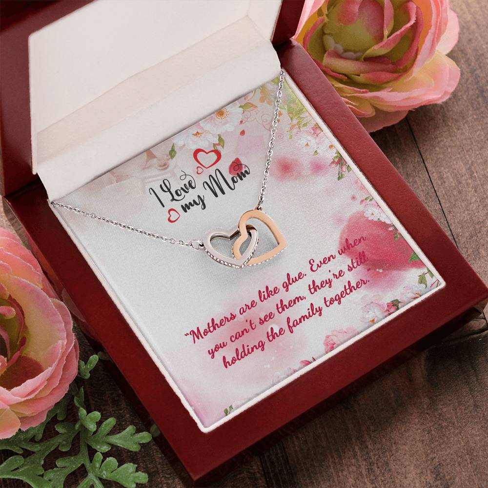 Mother Is The Name For God In The Lips And Hearts Of Little Children Interlocking Hearts Necklace