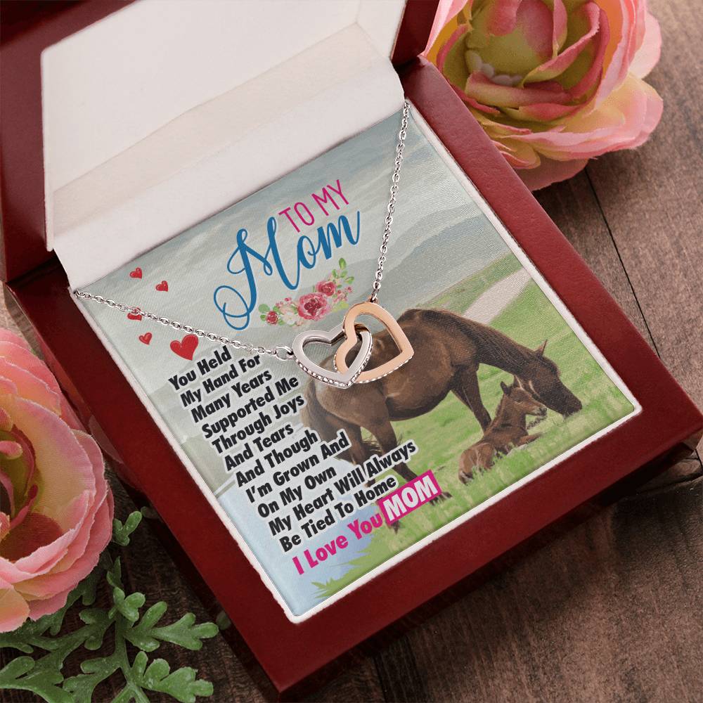 Gift For Mom- Interlocking Heart Necklace Interlocking Hearts Necklace