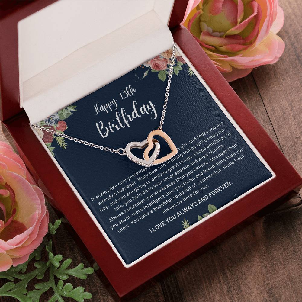 Happy 13Th Birthday Already Teenager Interlocked Hearts Necklace Interlocking Hearts Necklace