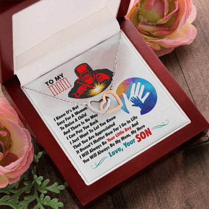 Welder'S Mom - Interlocking Heart Necklace Interlocking Hearts Necklace