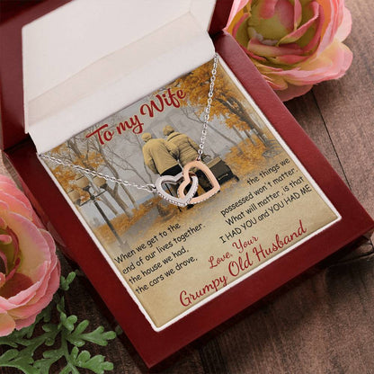 Our Lives Together - Great Gift For Wife Interlocking Hearts Necklace