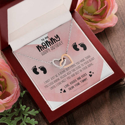 New Mom Birthday Pregnant Wife Birthday Gift Birthday Gift For Pregnant Wife Jewelry For Pregnant Wife Expecting Wife Birthday Interlocking Hearts Necklace