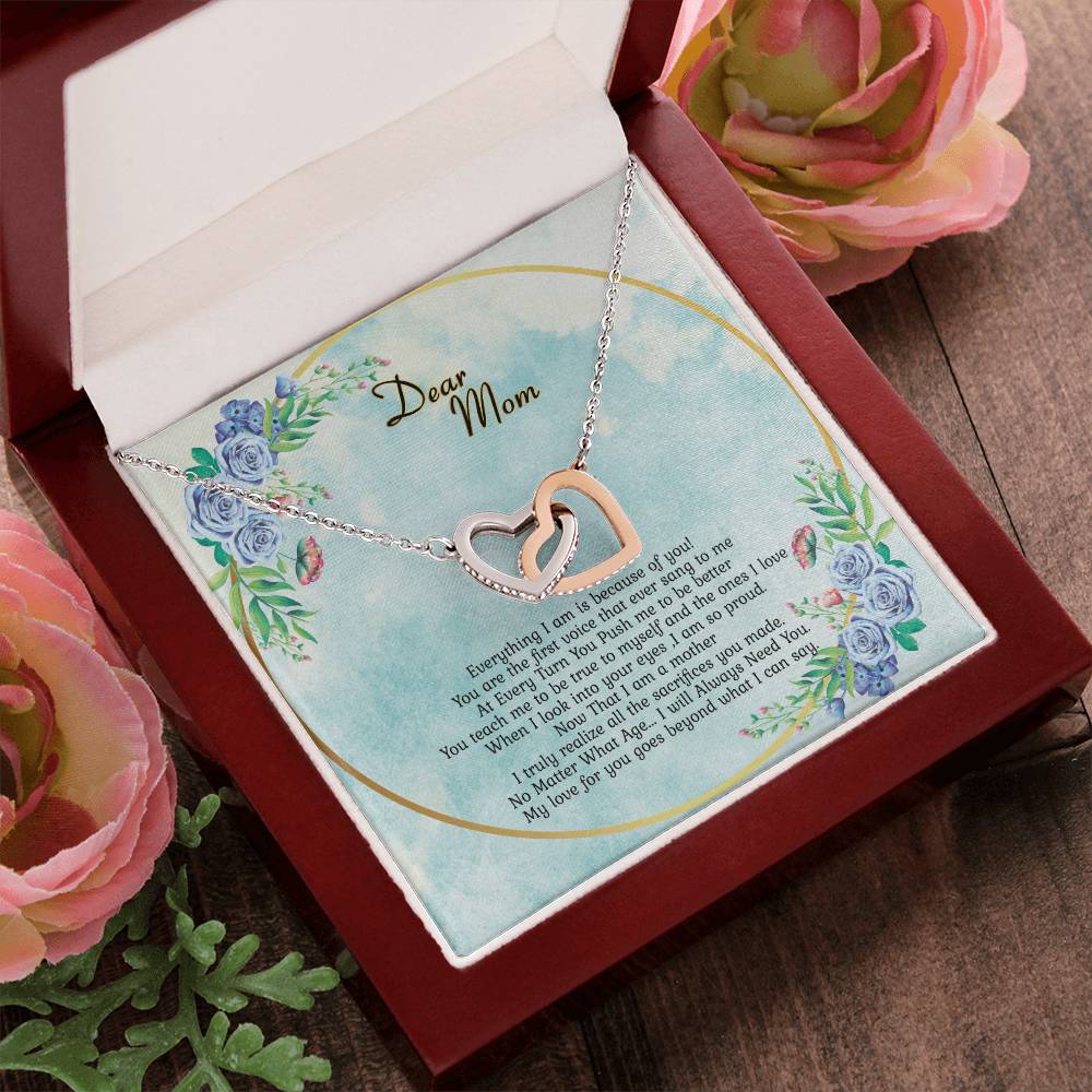 I Will Always Need You Interlocking Hearts Necklace