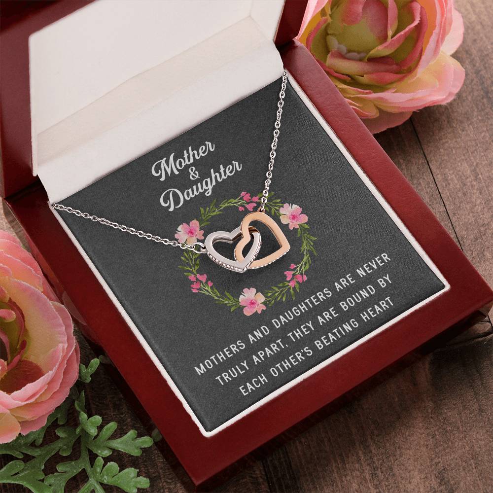 Linked Hearts Necklace For Mother Daughter Gift Minimalist Jewelry Gift For Daughter Mothers Day Sentimental Jewelry Gift For Mom Interlocking Hearts Necklace