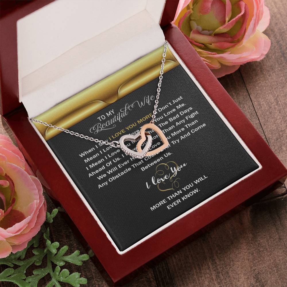 Interlocking Hearts Necklace For Wife