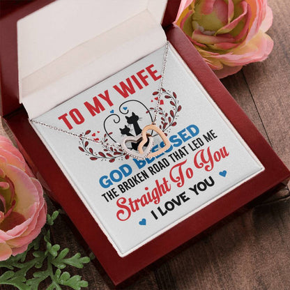 To My Wife Interlocking Hearts Necklace