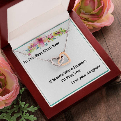 If Mom'S Were Flowers Two Hearts Necklace Interlocking Hearts Necklace