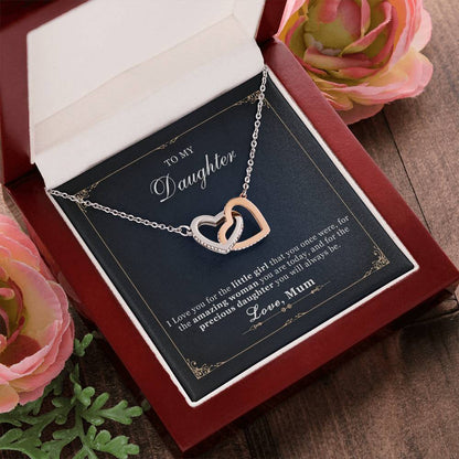 To My Daughter - Interlocking Hearts Necklace