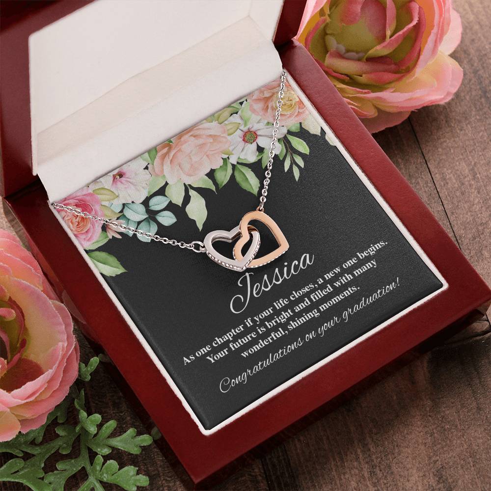 On Your Graduation Necklace Interlocking Hearts Necklace