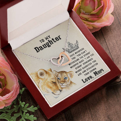 To My Strong Daughter Luxe Interlocking Heart Necklace Gift Set Interlocking Hearts Necklace