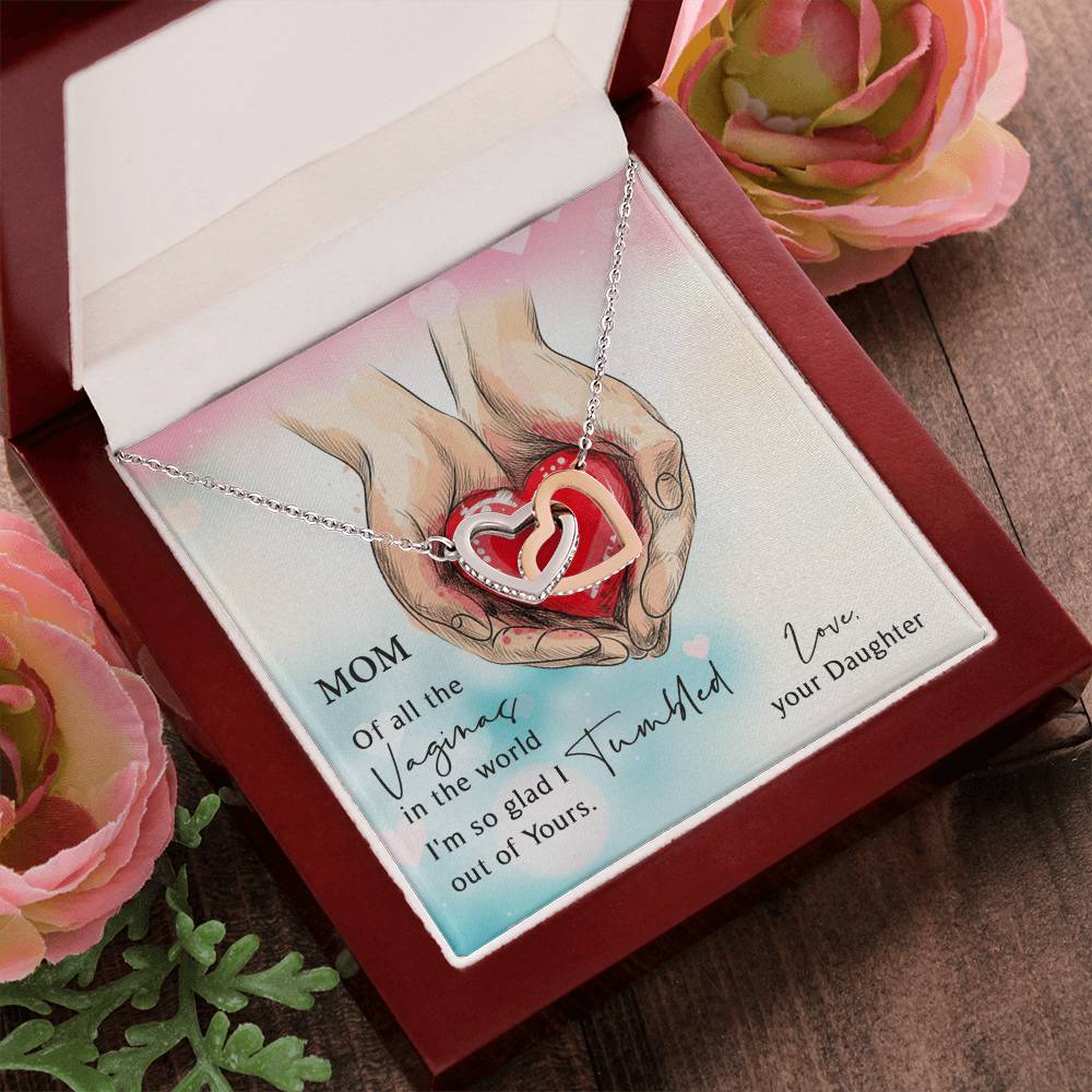 Mothers Day Gifts For Mom From Daughter Interlocking Hearts Necklace