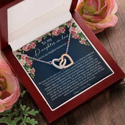 Mother-In-Law To Daughter-In-Law We Both Love The Same Man Interlocking Hearts Necklace