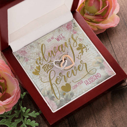 Always & Forever For My Wife Interlocking Hearts Necklace