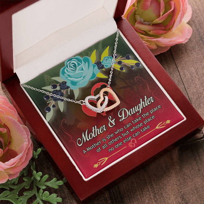 Mother'S Day Necklace With Message Card - A Mother Is She Who Can Take The Place Of All Others But Whose Place No One Else Can Take Interlocking Hearts Necklace