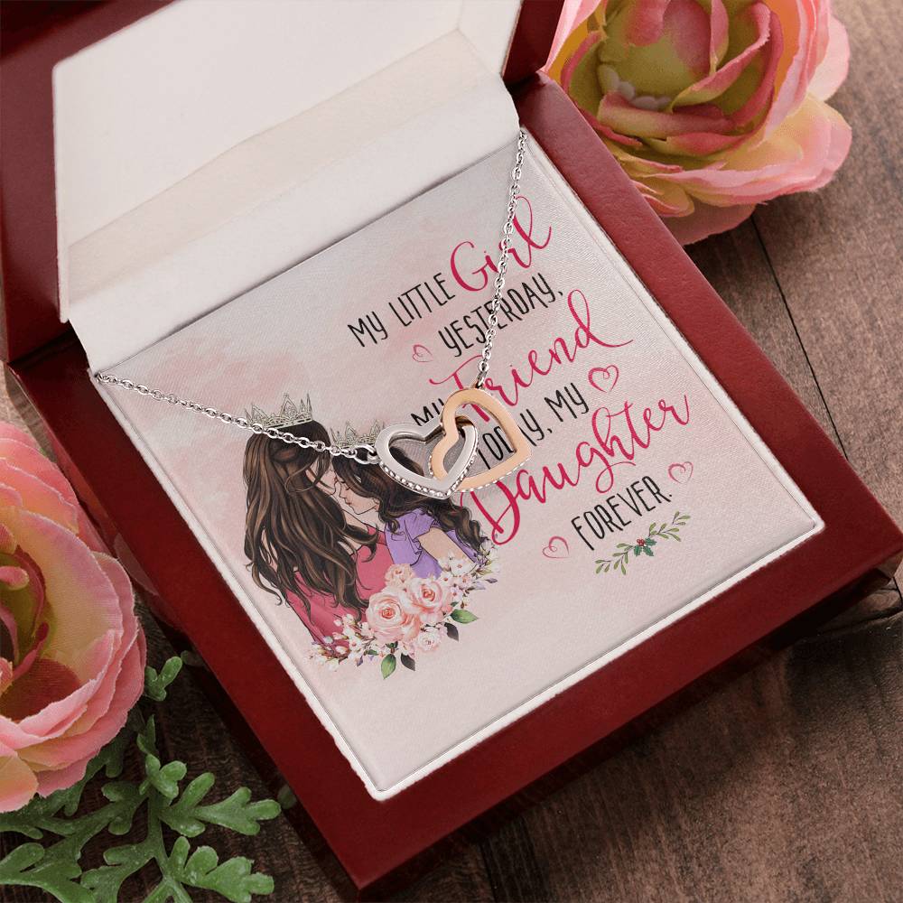 Mom And Daughter Interlocking Hearts Necklace