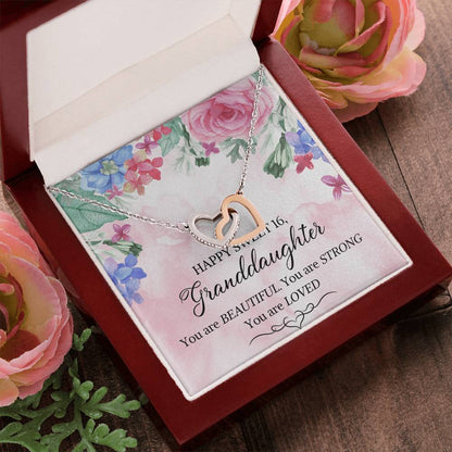 Granddaughter 16Th Birthday Granddaughter 16Th Birthday Necklaceseptember Birthday Interlocking Hearts Necklace Custom Birthday Necklace