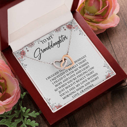 To My Granddaughter Interlocking Hearts Necklace Message Card
