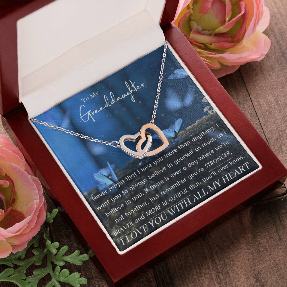 Granddaughter Necklace - Give The Gift She''Ll Always Remember Interlocking Hearts Necklace