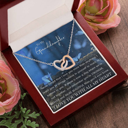 Granddaughter Necklace - Give The Gift She''Ll Always Remember Interlocking Hearts Necklace