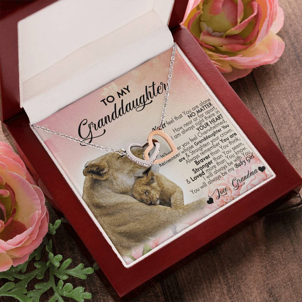 To My Granddaughter Interlocking Hearts Necklace
