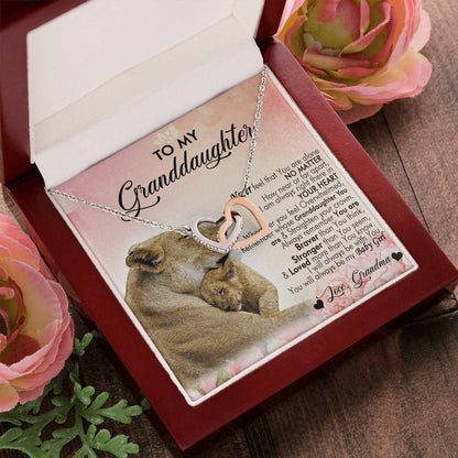 To My Granddaughter Interlocking Hearts Necklace