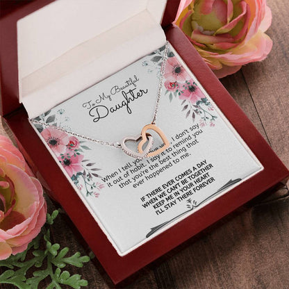 To My Daughter-Interlocking Hearts Necklace