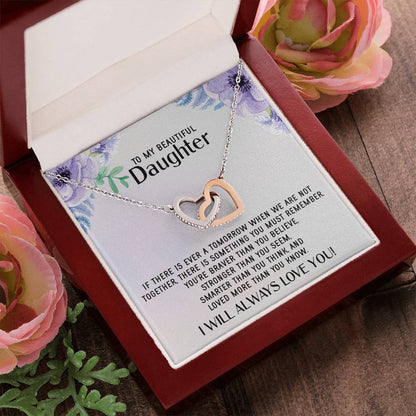 To My Daughter Necklace Gift From Mom Sentimental Jewelry Gift From Father Mother&#39S Day Gift For Daughter From Mother Interlocking Hearts Necklace
