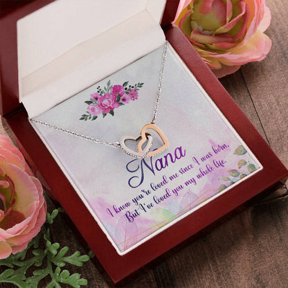 Nana Interlocking Hearts Necklace Message Card