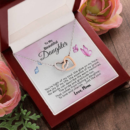 To My Beautiful Daughter - You'Re Joy Of My Life - Necklace Interlocking Hearts Necklace