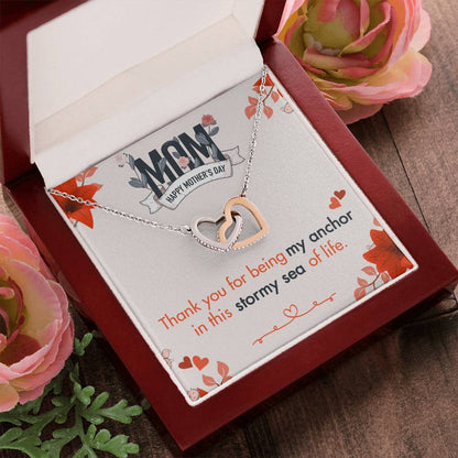 Thank You For Being My Anchor V2 Interlocking Hearts Necklace