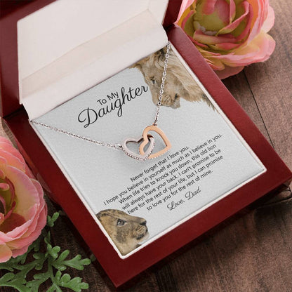 To My Daughter - Never Forget That I Love You - Necklace Interlocking Hearts Necklace