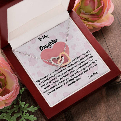 To My Daughter Necklace You Have Outgrown My Lap Double Hearts Necklace Interlocking Hearts Necklace