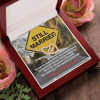 Still Married Anniversary Necklace Interlocking Hearts Necklace