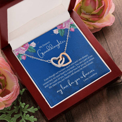 My Dearest Granddaughter - My Heart Is Your Heart - Necklace Interlocking Hearts Necklace